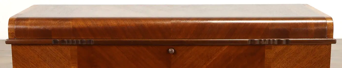 Art Deco Waterfall Design 1930's Vintage Cedar Chest