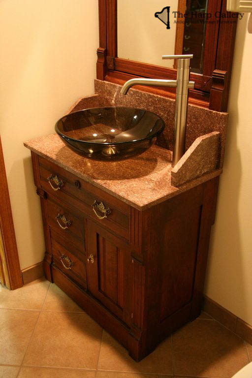 30 Thanesta Teak Wall-Mount Double Vessel Sink Vanity with Shelf - Da