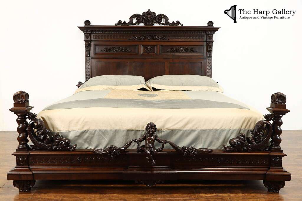 Converting an Antique Bed to a Modern Queen or King Size – Harp Gallery  Antique Furniture Blog