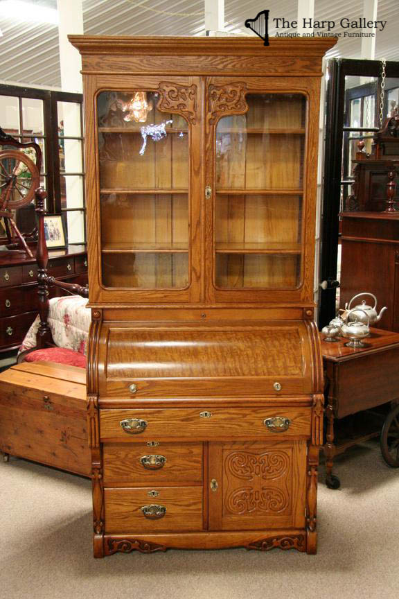 oak cylinder roll desk