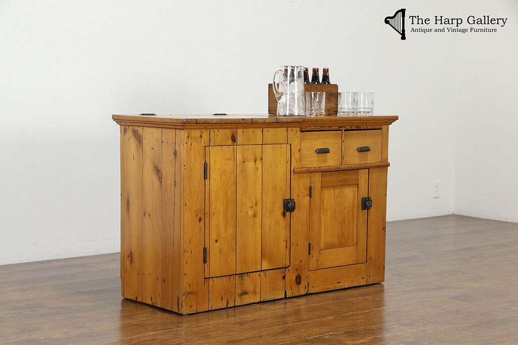 Country Pine Antique Flip Top Dry Sink
