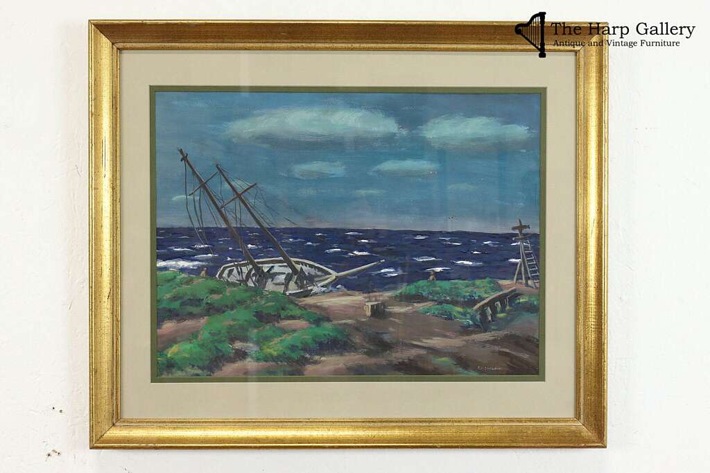 vintage print of a sailing vessel on the ocean