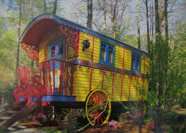 decorated gypsy wagon