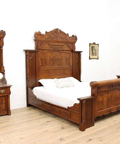 Converting an Antique Bed to a Modern Queen or King Size – Harp Gallery  Antique Furniture Blog