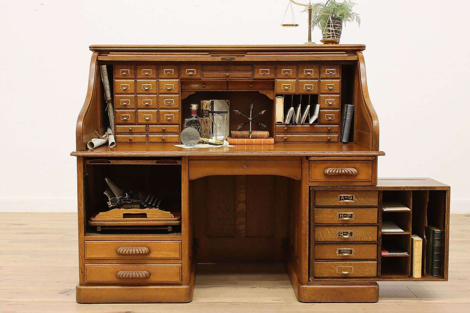 Refurbished Victorian Antique 1910s Roll Top Office Desk! – Harp