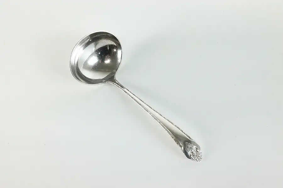 Main image of Victorian Antique Silverplate Gravy or Sauce Serving Ladle, Holmes