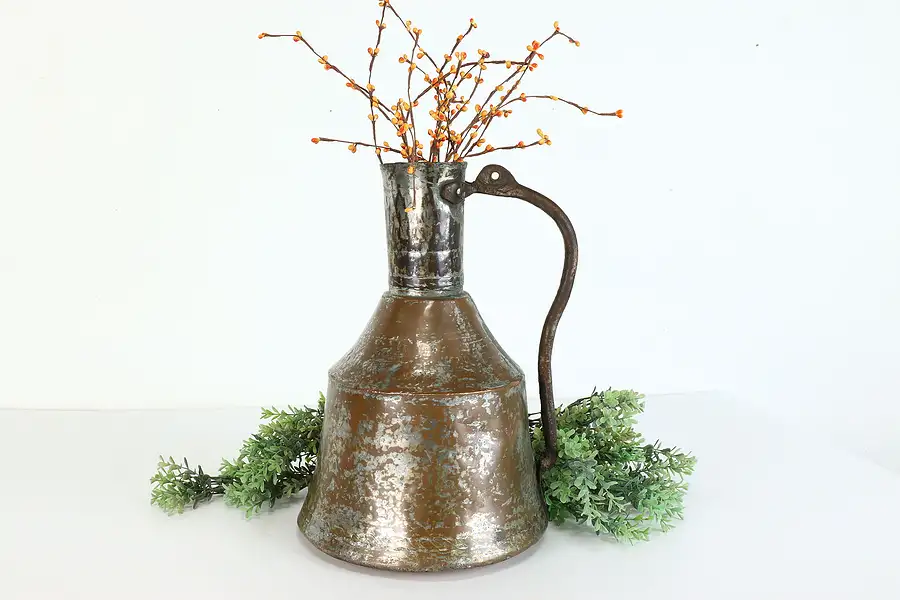 Main image of Farmhouse Vintage Copper Jug or Water Pitcher with Iron Handle