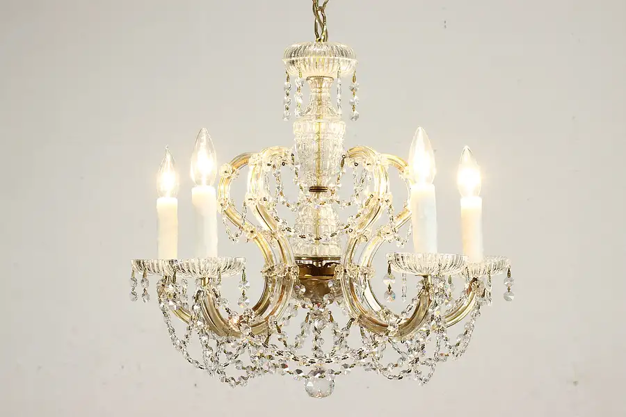Main image of Marie Therese Design Vintage 5 Candle Chandelier, Strass Crystal Prisms