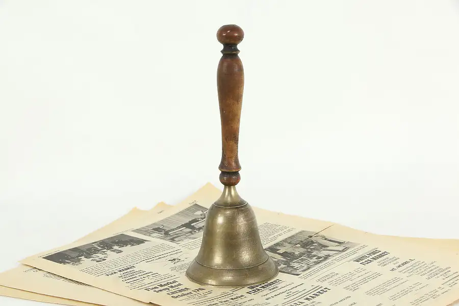 Main image of Brass Vintage Schoolmaster Bell, Signed India