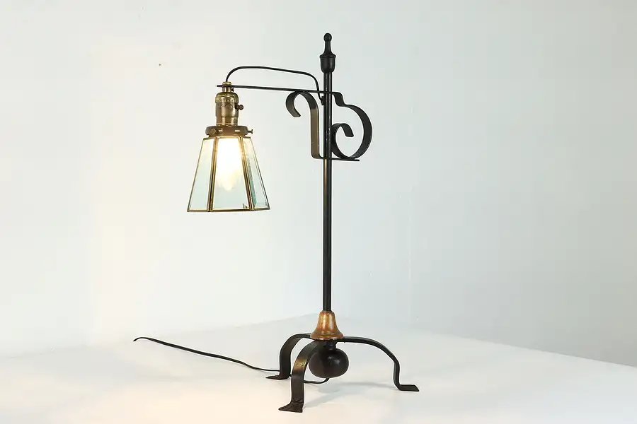 Main image of Farmhouse Antique Wrought Iron Table or Desk Lamp