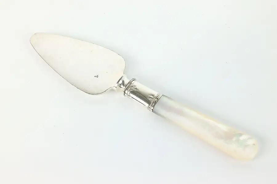Main image of Victorian Antique Silverplate Small Cake or Pastry Server Pearl Handle