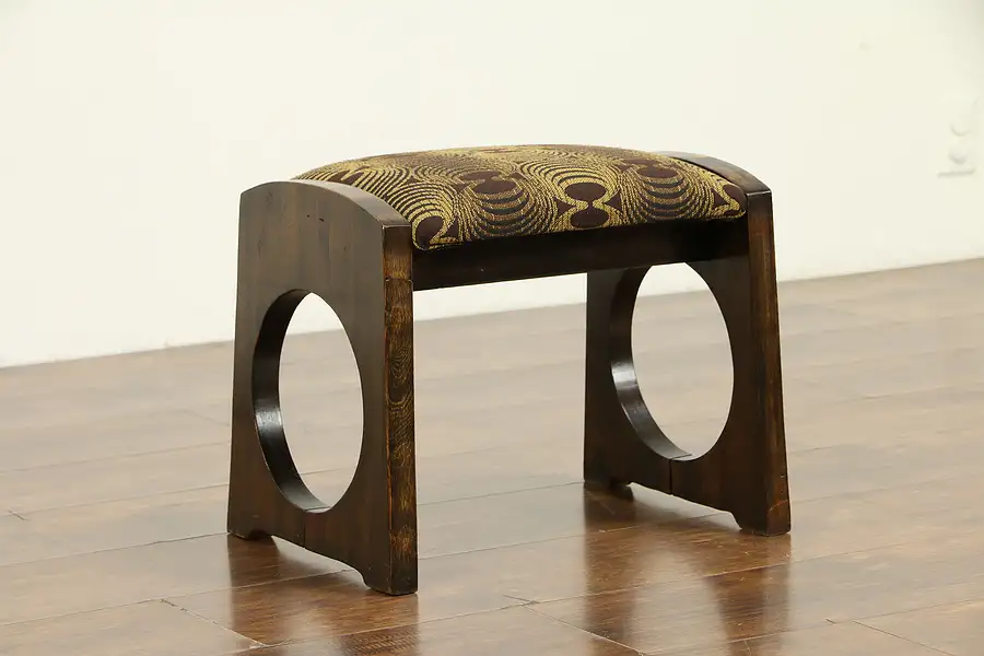 Main image of Art Deco 1930's Vintage Stool or Bench, New Upholstery