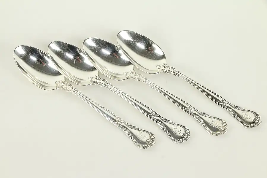 Main image of Chantilly Gorham Set 4 Sterling Silver 5 3/4" Teaspoons, M Mono