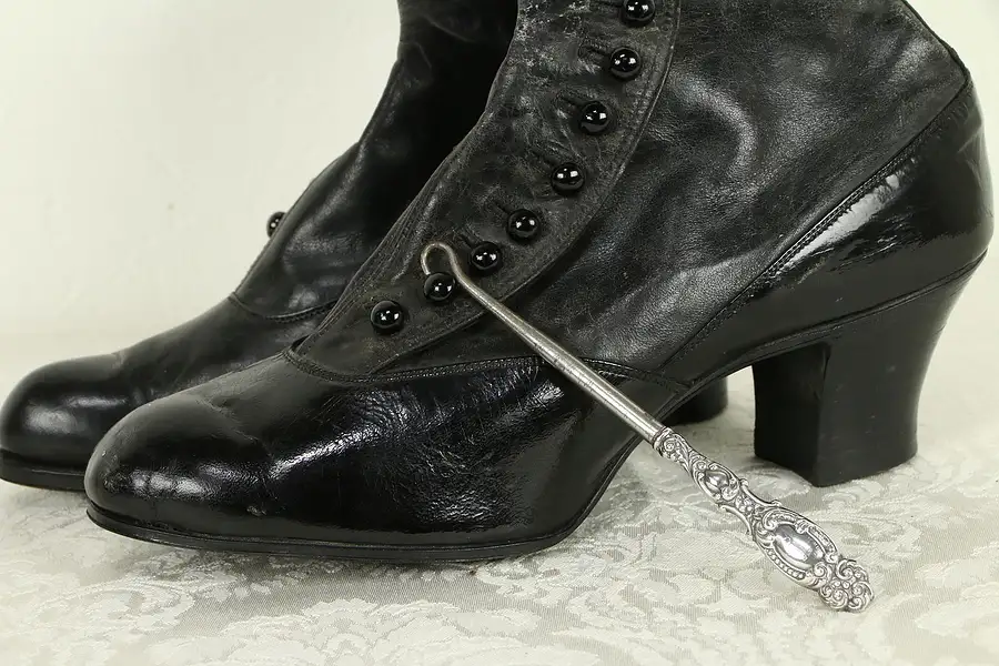Main image of Victorian Sterling Silver 1897 Antique Shoe Button Hook