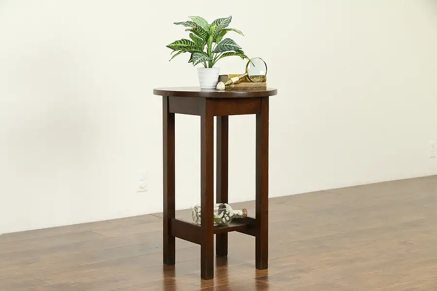 Main image of Arts & Crafts Mission Oak Antique Craftsman Lamp or End Table