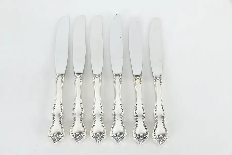 Main image of Towle Debussy Pattern Sterling Silver Set of 6 Butter or Appetizer Knives