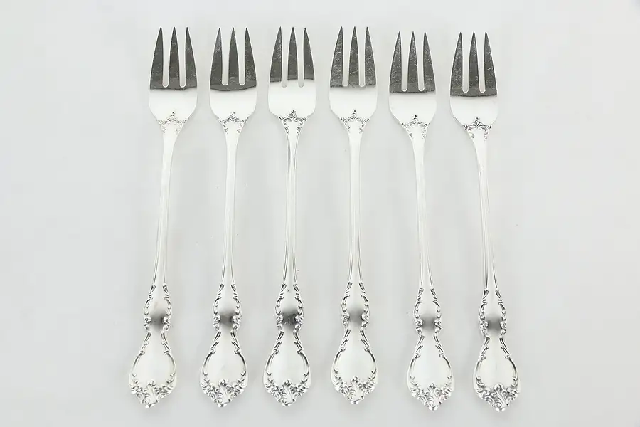 Main image of Towle Debussy Pattern Sterling Silver Set of 6 Seafood or Lemon Forks
