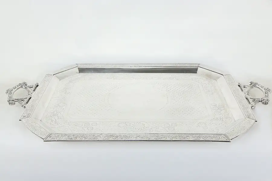Main image of Victorian Antique 34" Silverplate Butler or Buffet Tray