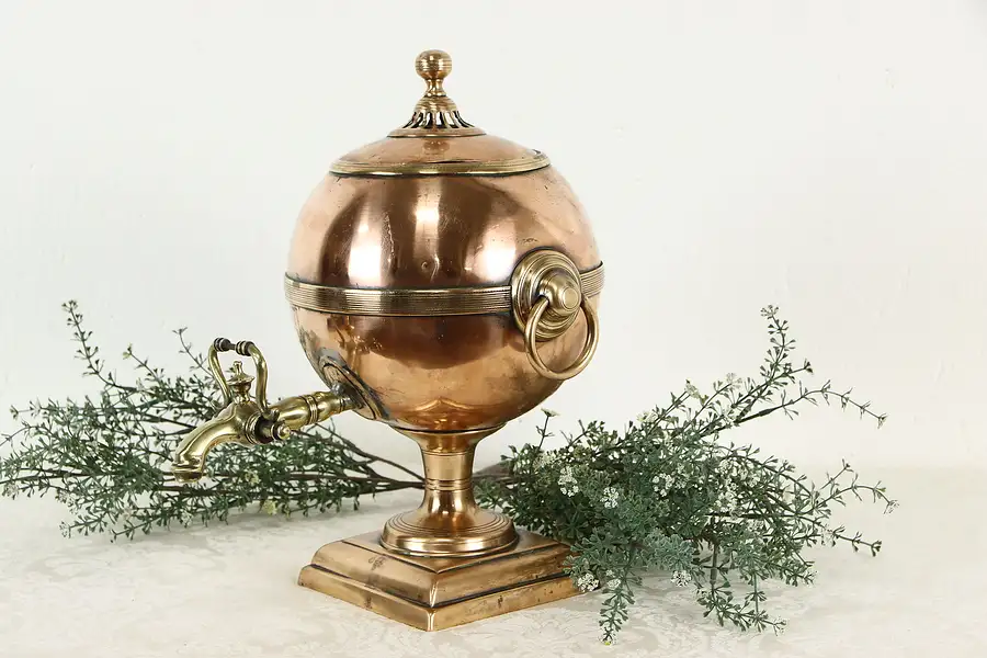 Main image of Farmhouse Copper & Brass Antique English Samovar Tea Kettle