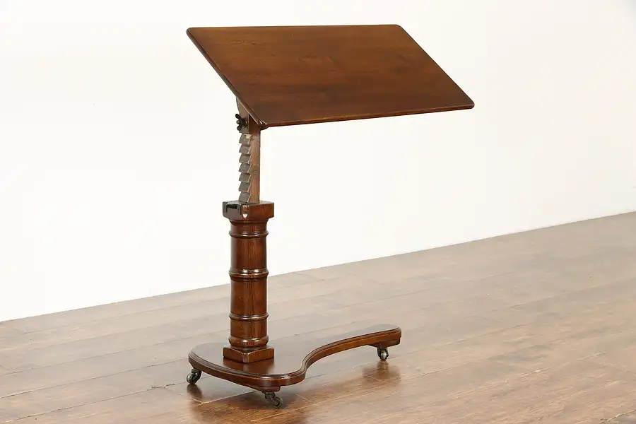 Main image of Victorian Antique Adjustable Standing Bed or Tableside Reading Table Desk