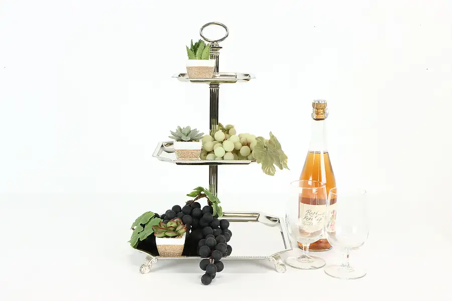 Main image of Vintage 3 Tier Silverplate Dessert or Appetizer Server, Godinger