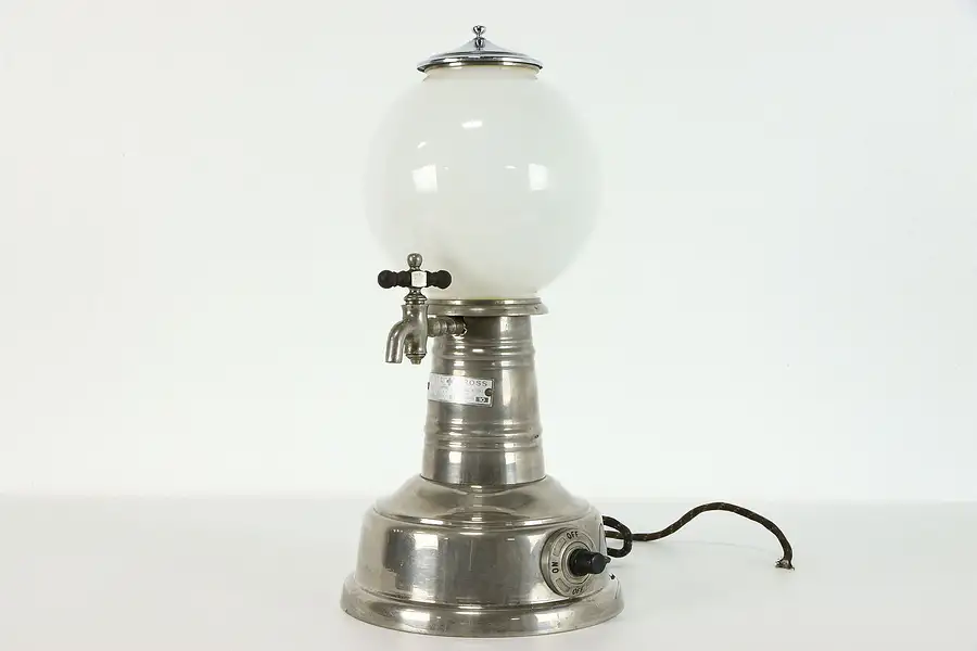 Main image of Soda Fountain Antique Chocolate Dispenser, Glass Globe, White Cross