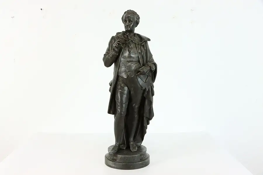 Main image of Spelter Antique Victorian Sculpture, Goethe after Rietschel