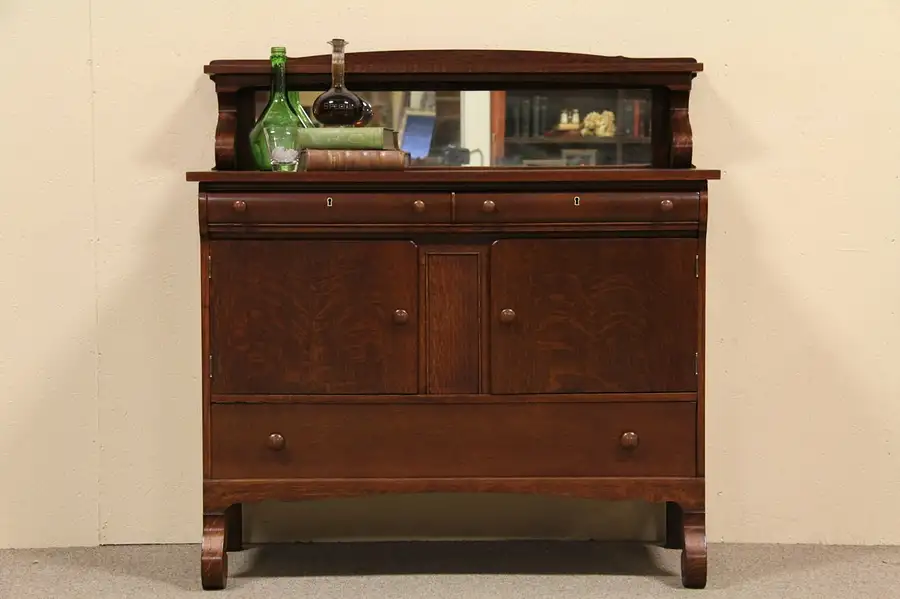 Main image of Empire Oak Sideboard Buffet with Mirror