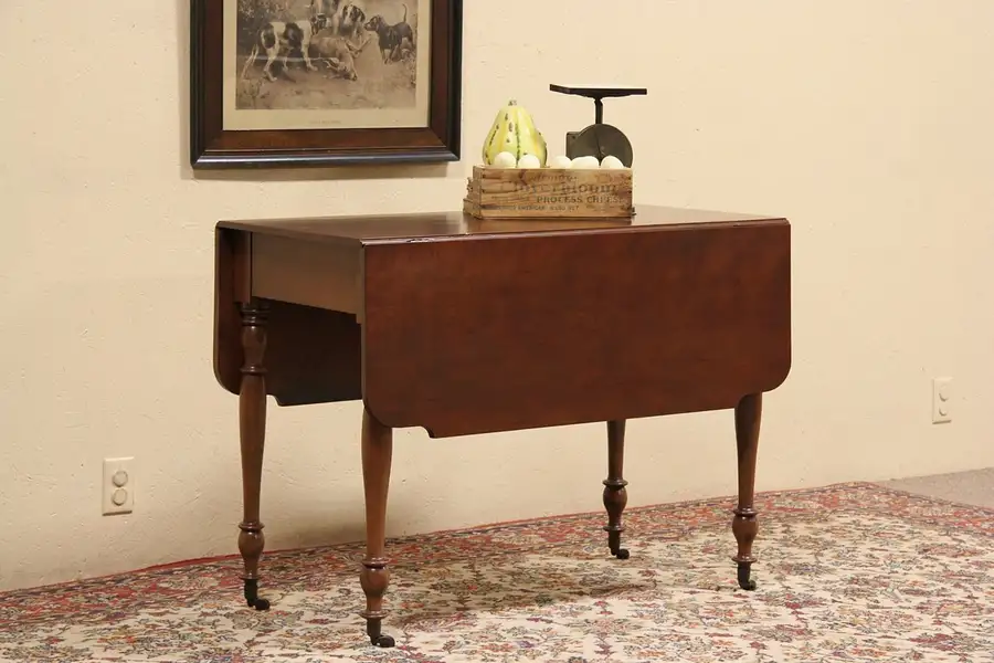 Main image of Connecticut 1830 Antique Cherry Drop Leaf Dining or Sofa Table
