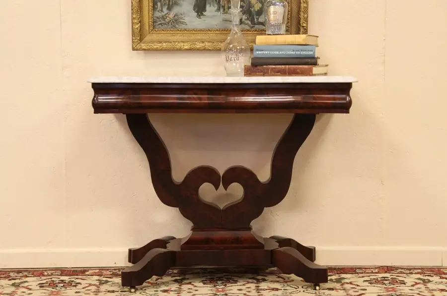 Main image of Empire Marble Top Antique Console Table