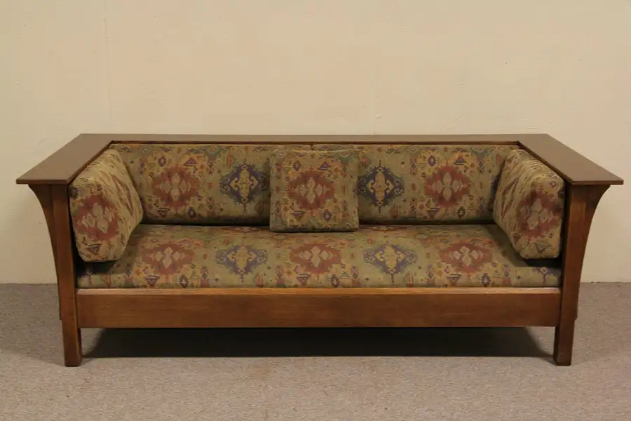 Main image of Stickley Oak Arts & Crafts Vintage Sofa or Settee