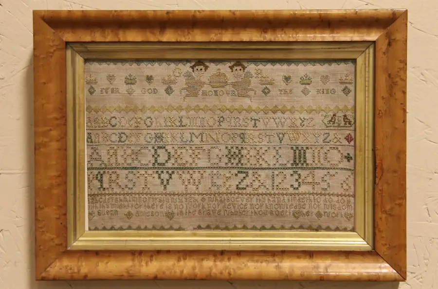 Main image of English Signed Antique Sampler 1820's Ecclesiastes