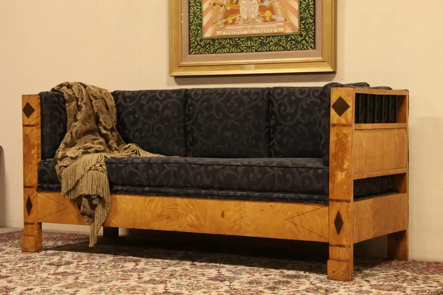 Main image of Swedish Biedermeier 1840 Antique Sofa, Newly Upholstered
