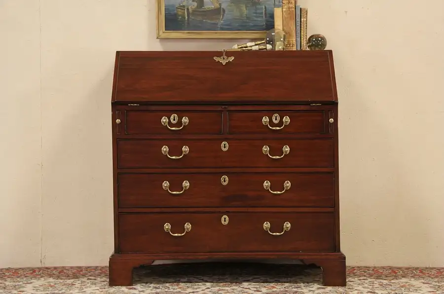 Main image of Georgian 1830 Antique English Mahogany Secretary Desk