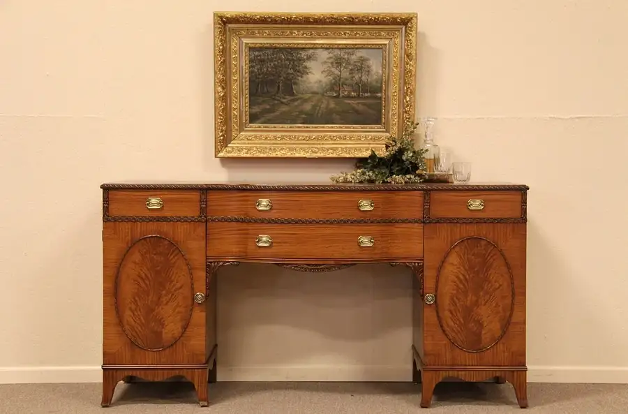 Main image of Satinwood with Burl Traditional Sideboard