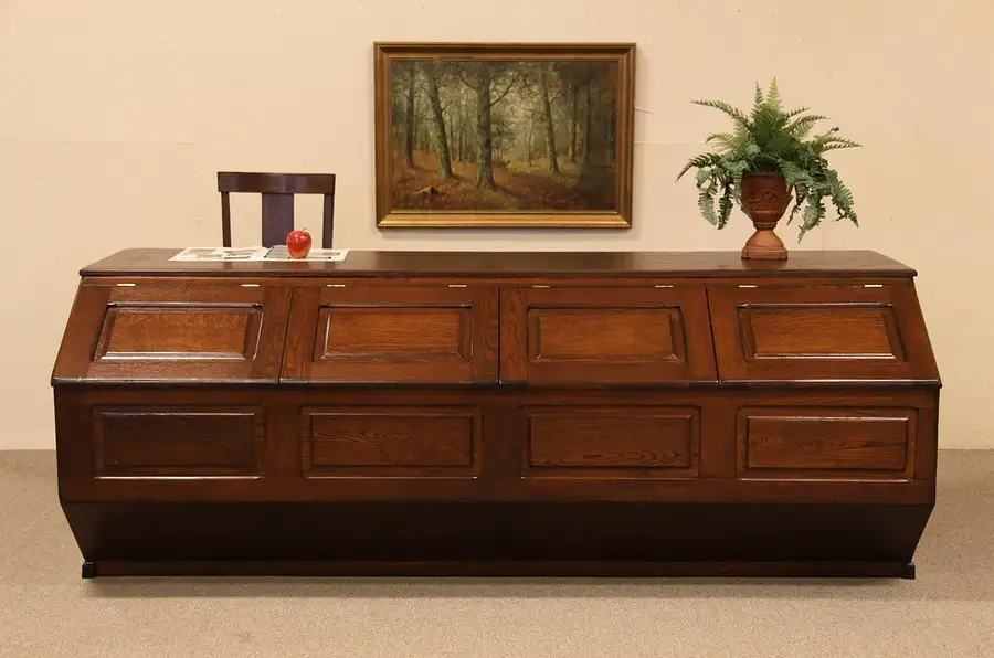 Main image of Country Store Counter, Oak Grain or Seed Bin Island