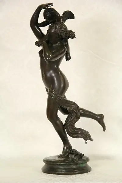 Main image of Venus & Cupid 1851 Antique Bronze Sculpture after Fraikin