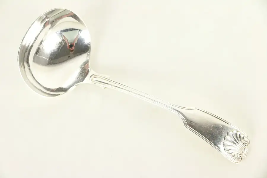 Main image of Gravy Ladle, Kings or Fiddle Thread & Shell Pattern, Atkin England