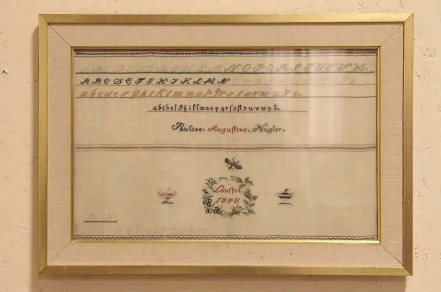 Main image of Signed 1848 Antique Folk Art Needlework Sampler
