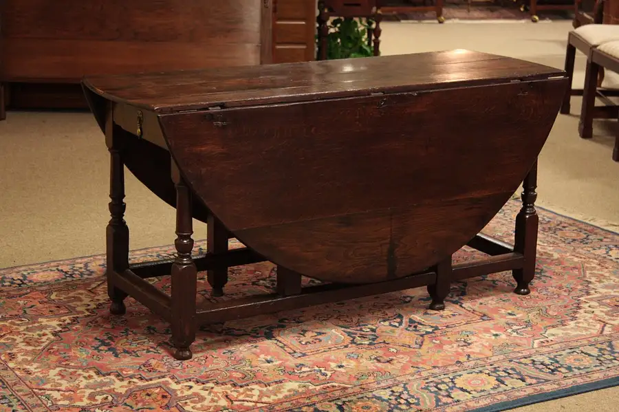 Main image of Early 1700s Oak Dropleaf Gateleg Dining / Sofa Table