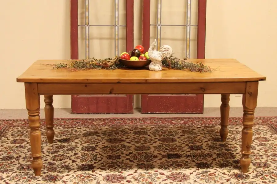 Main image of Country Pine Farmhouse Harvest Dining Table