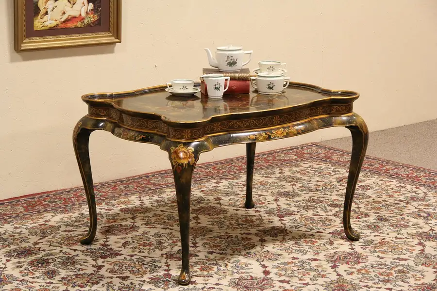 Main image of Maitland Smith Hand Painted Lacquer Coffee or Cocktail Table