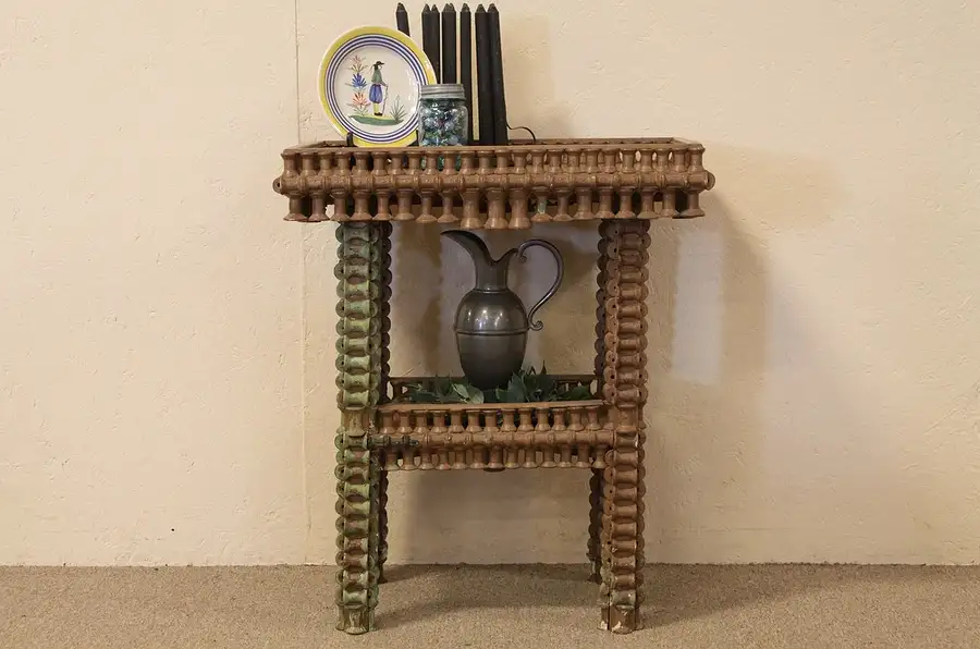 Main image of Folk or Tramp Art Spool Table