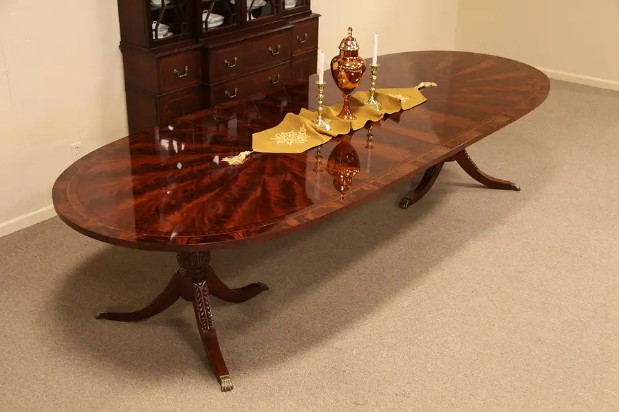 Main image of Georgian Oval Sunburst Dining Table 11' Long