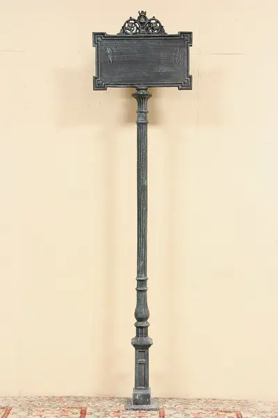 Main image of Verde Gris Vintage Cast Iron Garden or House Number Sign