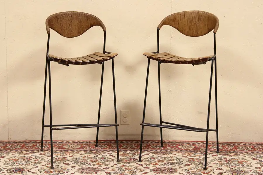Main image of Pair Arthur Umanoff Midcentury Modern Vintage 1957 Stools