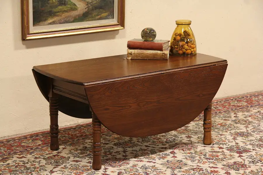 Main image of Dropleaf Oak Coffee Table from Antique 1895 Table