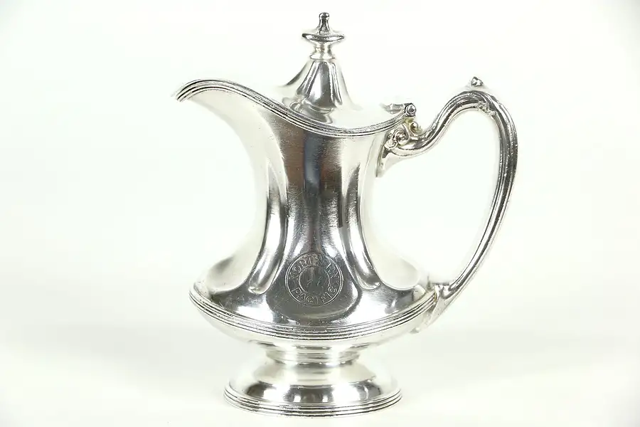 Main image of Nothern Pacific RR Silver 6 1/2" Antique Coffee Pot, Signed Reed & Barton