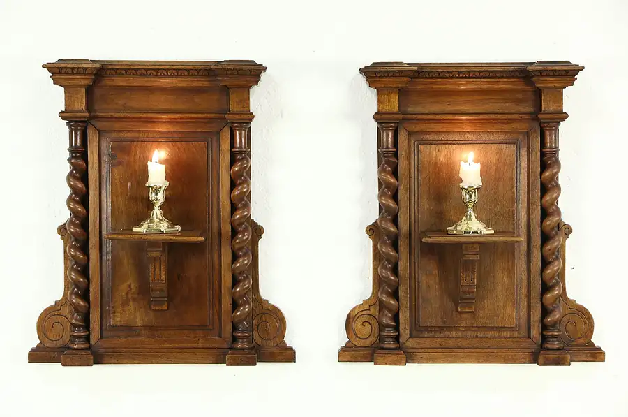 Main image of Pair Antique Architectural Salvage Italian 1880 Wall Shelves or Niches