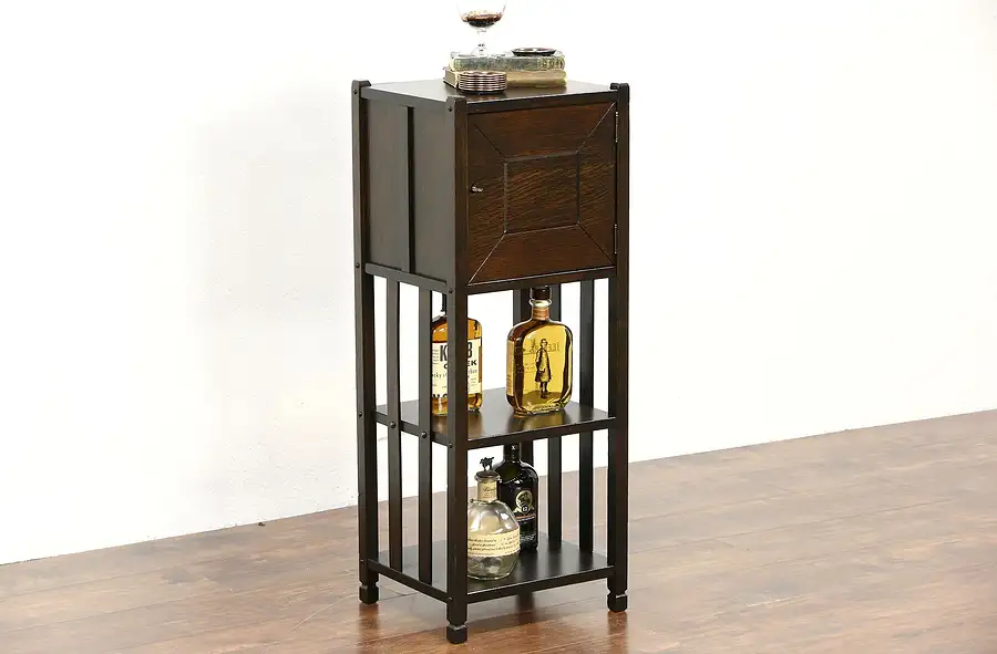 Main image of Arts & Crafts Mission Oak Antique 1905 Humidor or Craftsman Smoking Cabinet